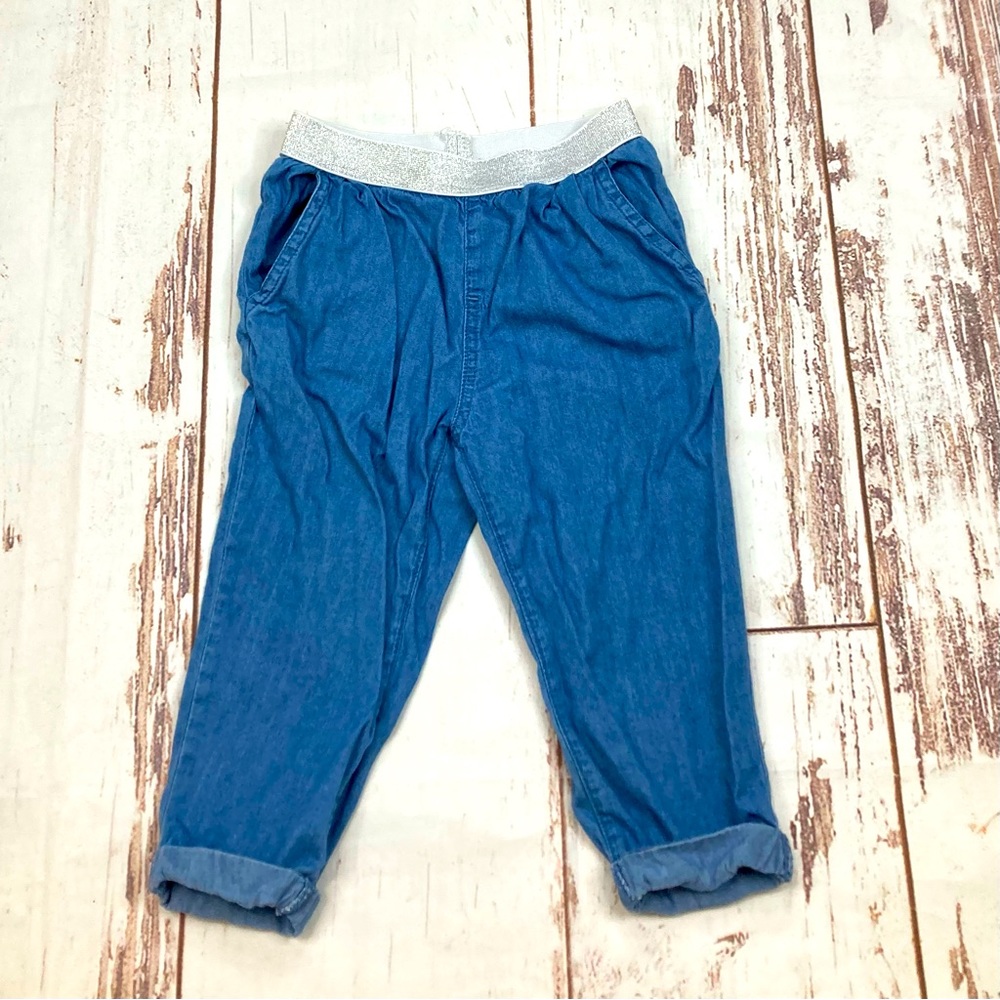 Baby Route 66 Pants Chambray Cropped Casual Light Blue Sz 2T